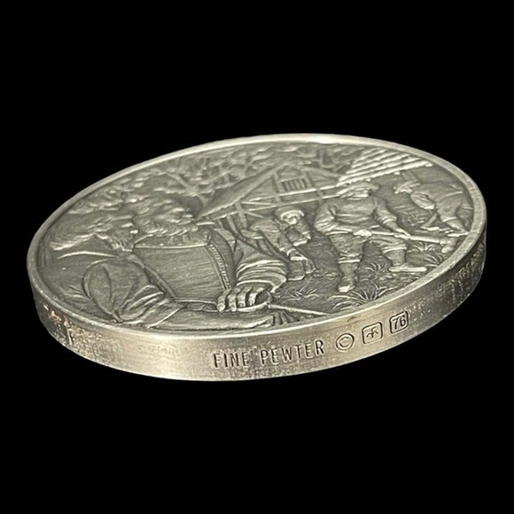 Vintage Medal History of Colonial America Pewter Coin John Smit - Picture 3 of 3